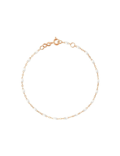 Bracelet Gigi Clozeau Classique en or rose et résine blanche, 19cm