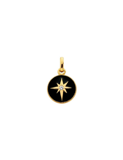 Pendentif Arthus Bertrand Etoile noire en or jaune et diamant