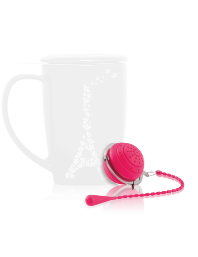 Autour du thé Infuseur boule 4,5cm 1 tasse rose en silicone