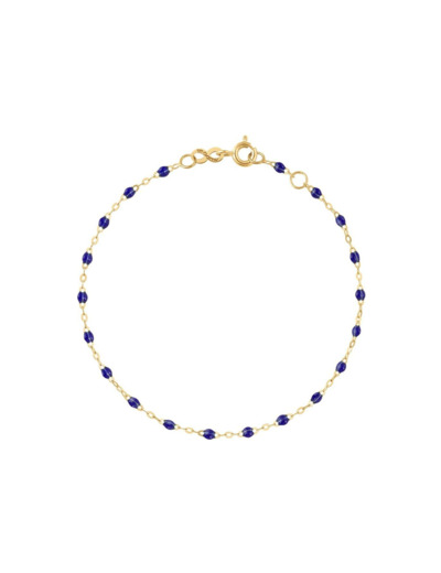 Bracelet Gigi Clozeau Classique en or jaune et résine bleu prusse, 17cm