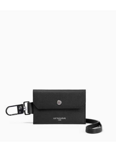 Porte étiquette en cuir grainé