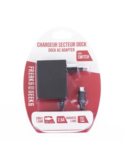 Alimentation Switch Freaks & Geeks - Secteur, 2.6A, Cable 1.5m, Usb Type C