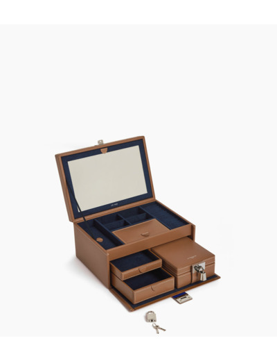 Grande boite à bijoux en cuir