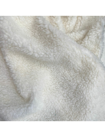 Sélection Coup de coudre - Tissu Maille Sherpa Laine Uni Blanc Cassé