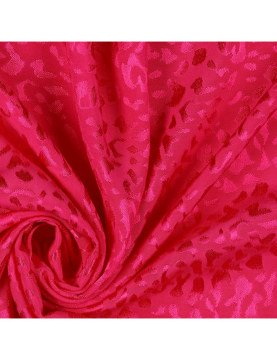 Sélection Coup de Coudre - Tissu Jacquard de Viscose Léopard Uni Fuchsia