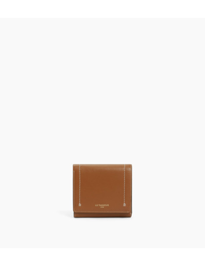 Petit portefeuille à rabat Louison en cuir lisse