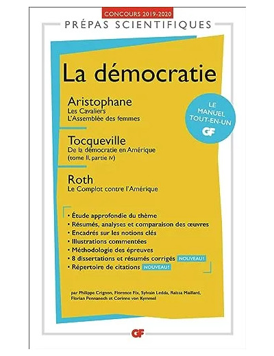 Livre LA DEMOCRATIE - PREPAS SCIENTIFIQUES 2019 - 2020