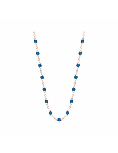 Collier Gigi Clozeau Classique en or rose et résine bleu fluo, 42cm