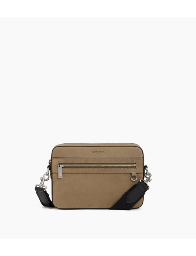 Petite sacoche Emile en cuir lisse et nubuck