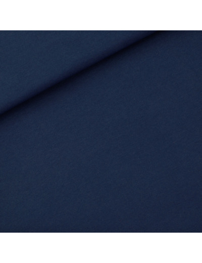 See You at Six - Tissu French Terry Coton Uni Couleur Bleu Océana