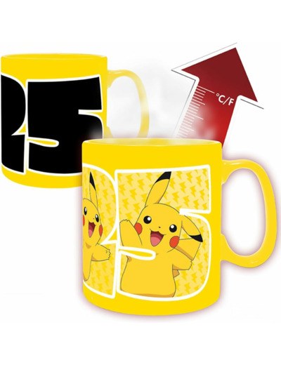 [MUG] Pokémon Pikachu 25 Mug fantaisie en céramique changeant de chaleur 460 ml