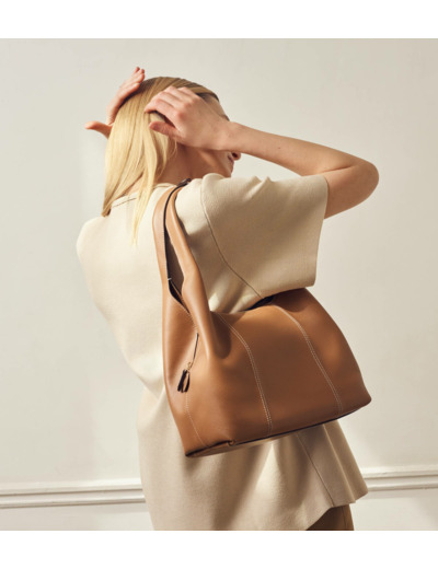 Sac porté épaule moyen modèle Juliette en cuir grainé