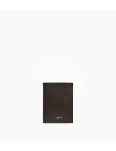 Portefeuille vertical zippé Lucien en cuir huilé