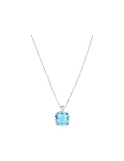 Collier Cesare Pompanon Poppy Blue en or rose et topaze sky blue