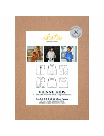 Ikatee – Patron Enfant Gilet Sans Manches "Vienne Kids" de 3 ans à 12 ans