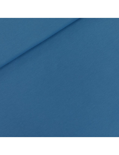 See You at Six - Tissu French Terry Coton Uni Couleur Bleu Côte Pacifique