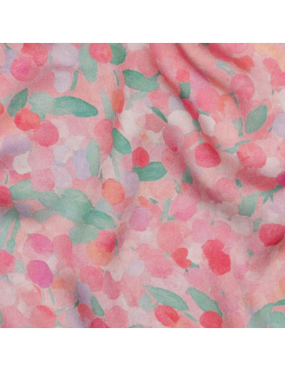 Sélection Coup de coudre - Satin De Viscose Imprimé Motif Aquarelle Florale