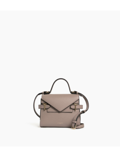 Petit sac à main double rabat Emilie en cuir grainé