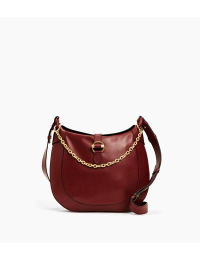 Grand sac bandoulière Pia en cuir lisse