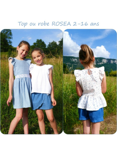 Petits D'om – Patron Roséa – Top ou robe avec volants (2 à 16 ans)