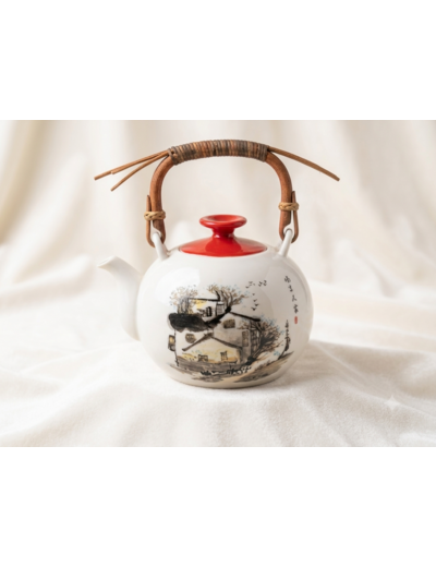 THÉIÈRE PORCELAINE ANSE BAMBOU 1L