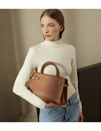 Sac à main moyen modèle Emilie en cuir grainé