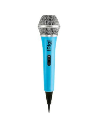 Micro IK Multimedia iRig Voice microphone bleu pour iOS - Micro de poche pour iPod, iPhone et iPad