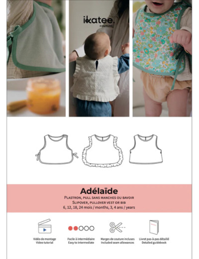 Ikatee – Patron Bébé Pull sans manche "Adélaïde" de 6 mois à 4 ans