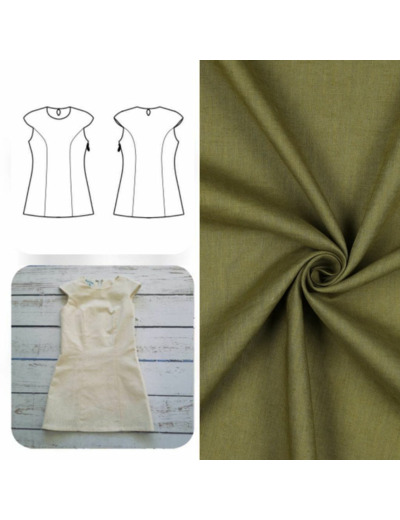 Christine Charles – Kit Couture Robe Yselda Uni Couleur Kaki