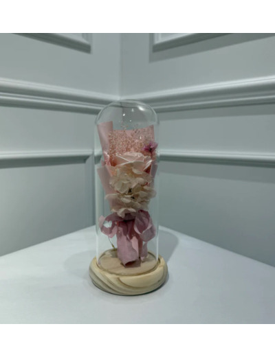 Cloche mini bouquet led