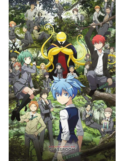 [POSTER] ASSASSINATION CLASSROOM - Poster Groupe forêt roulé filmé (91.5x61)