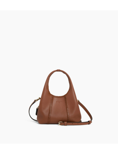 Mini sac à main Juliette en cuir grainé avec surpiqûres