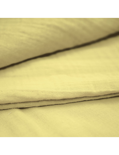 C. Pauli - Tissu Double Gaze Coton Biologique Uni Couleur Chardonnay