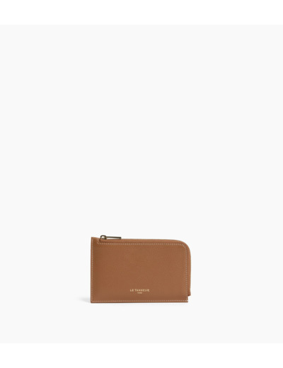 Porte cartes zippé Albertine en cuir grainé