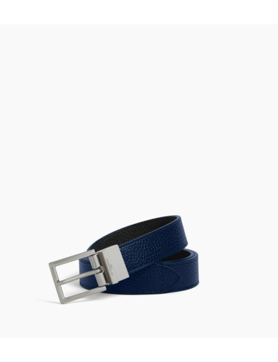 Ceinture réversible homme avec boucle rectangle en cuir grainé
