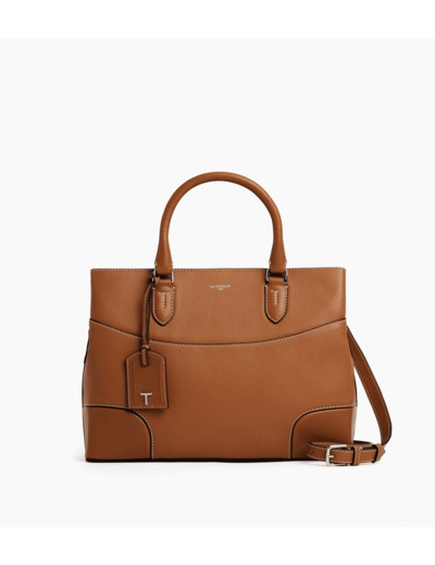 Grand sac à main Romy en cuir grainé et lisse