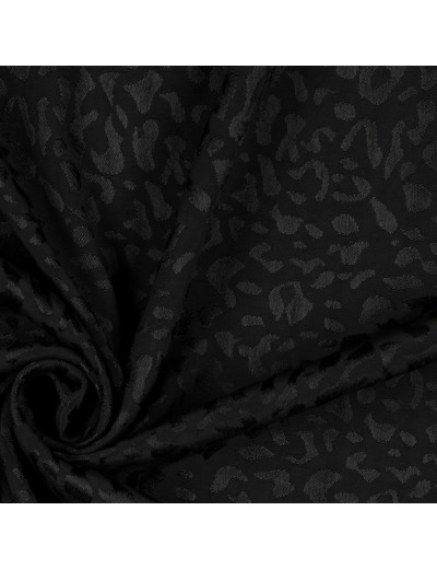 Sélection Coup de Coudre - Tissu Jacquard de Viscose Léopard Uni Noir