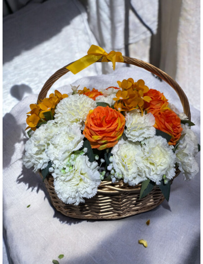 Panier de fleurs artificielles S