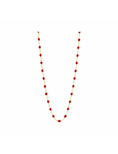 Collier Gigi Clozeau Classique en or jaune et résine rouge rubis, 42cm