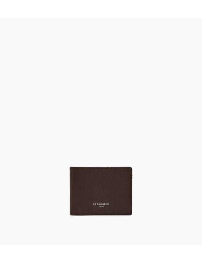 Portefeuille zippé horizontal Lucien en cuir signature T