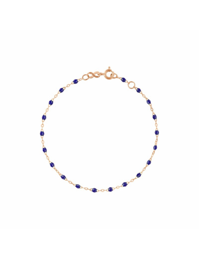 Bracelet Gigi Clozeau Classique en or rose et résine bleu prusse, 19cm
