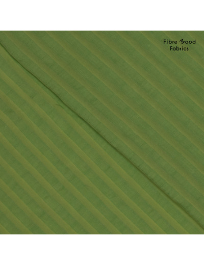 Fibre Mood - Tissu Jacquard "Marisol" Mélange de Viscose et Lin avec Rayures en Relief Vert Clair - Coupon