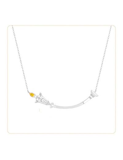 Collier Lampadaire Souriant Or Blanc