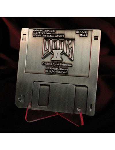 [REPLIQUE] Doom II Réplique de disquette en métal Édition limitée Édition antique Argenté