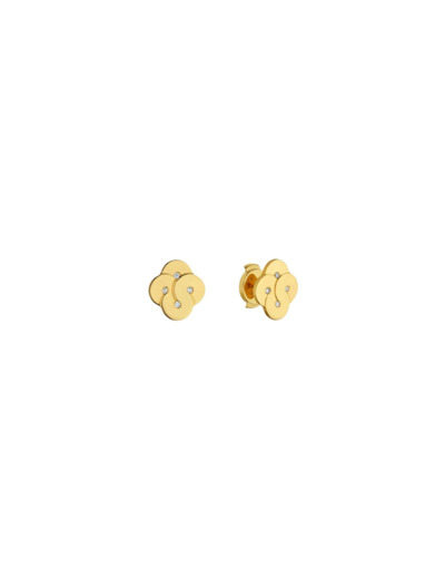 Boucles d'oreilles Arthus Bertrand en or jaune et diamants