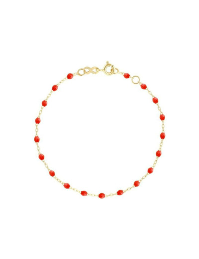 Bracelet Gigi Clozeau Classique en or jaune et résine corail, 17cm