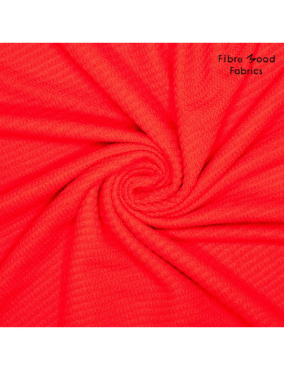 Fibre Mood - Tissu Maille de Coton "Tasha" Uni Rouge Feu
