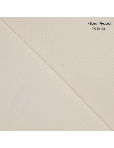 Fibre Mood - Tissu Eponge de Coton Nid d'Abeille "Carmel" Uni Couleur Beige Clair
