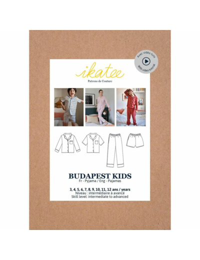 Ikatee – Patron Enfant Pyjama "Budapest" de 3 ans à 12 ans