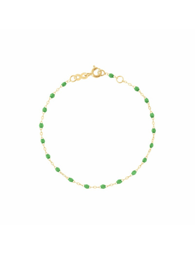 Bracelet Gigi Clozeau Classique en or jaune et résine vert prairie, 17cm